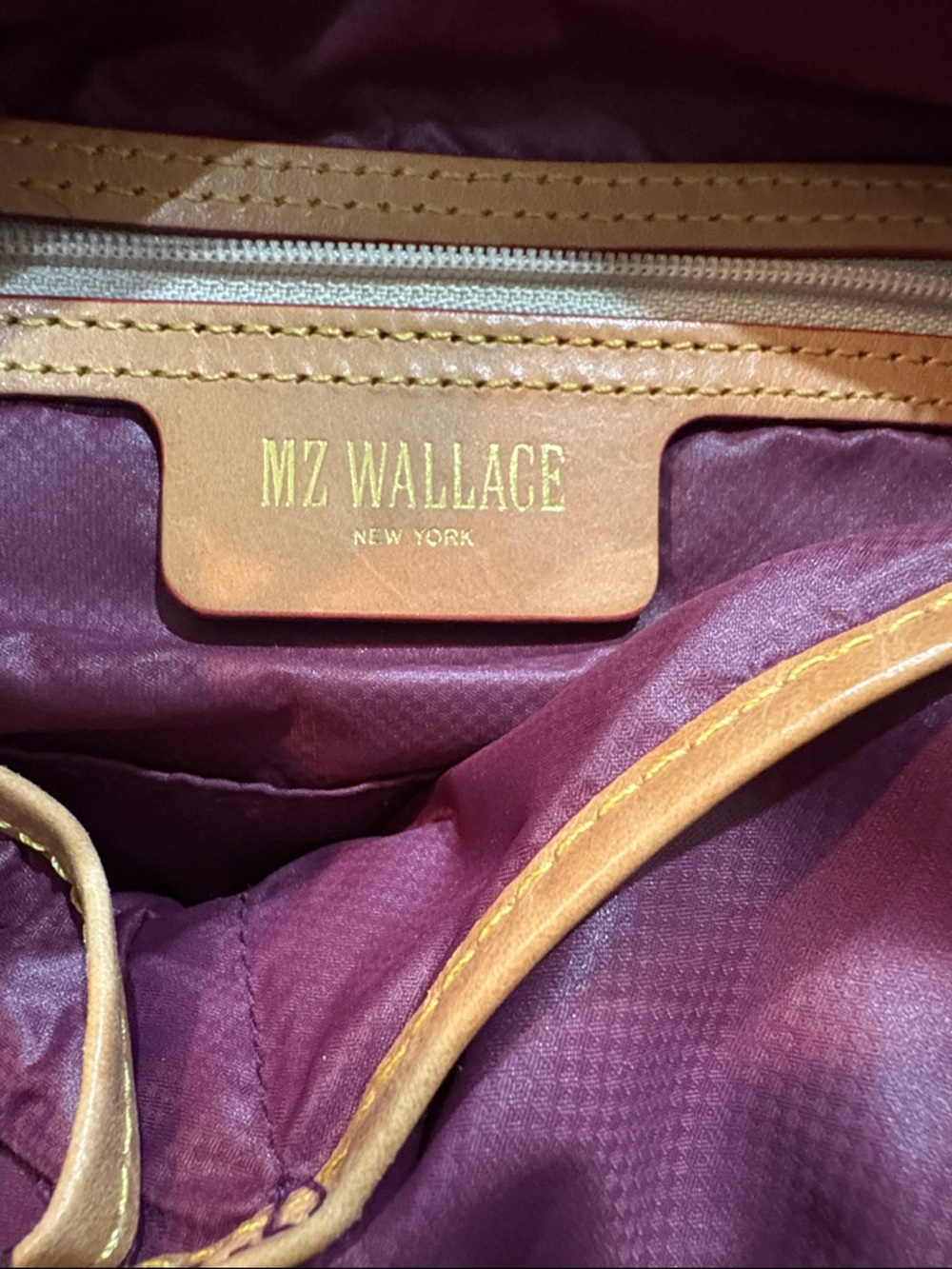 MZ Wallace Quilted Plum Backpack with Detachable Phone Pouch - Picture 6 of 6